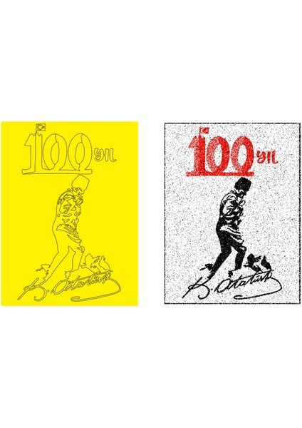 100, Yıl Atatürk Kum Boyama Kartı Seti 5 Adet-Red Castle KB-RC-057-1