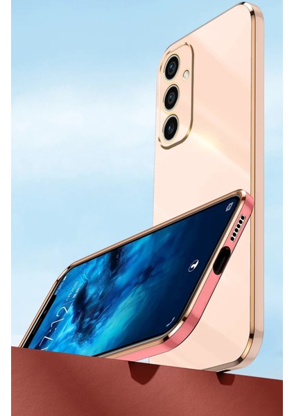 Samsung Galaxy A05S Uyumlu Kamera Korumalı Parlak Gold Kenarlı Yumuşak Silikon Kılıf/kapak
