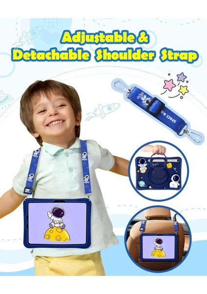 Samsung Galaxy Tab S9 Fe 10.9 Inç SM-X510 Astronot Çocuk Tablet Kılıfı Askılı Standlı Silikon fırsatları
