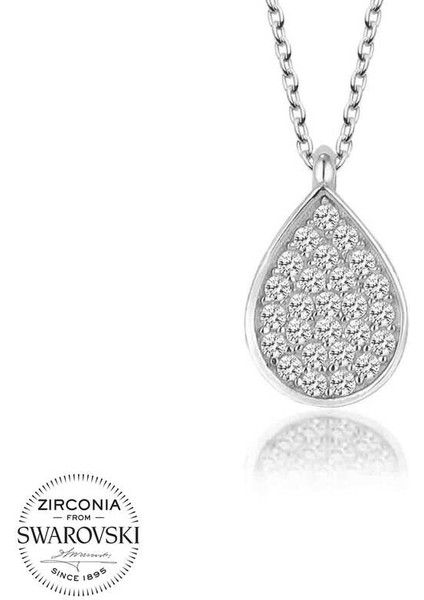 Swarovski Taşlı Gümüş Damla Bayan Kolye fiyatları