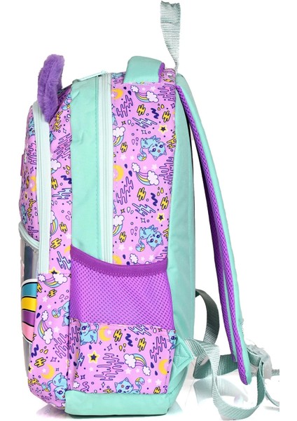 MU 7372 Sweet Cat Okul Sırt Çantası 3'lü Set Mor