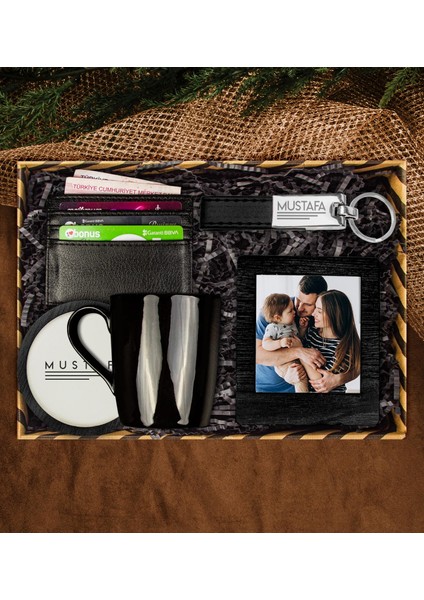Kişiye Özel Deri Anahtarlık & Kupa & Bardak Altlığı & Kartlık & Fotoğraf Çerçevesi & Iyi Ki Doğdun Hediye Kutusu 113350