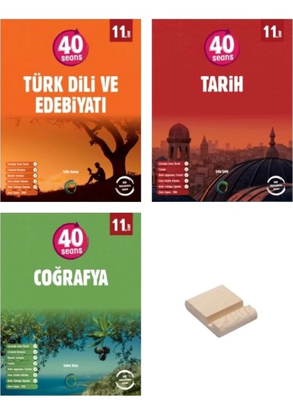 Okyanus Yayınları 11. Sınıf 40 Seans Edebiyat - 40 Seans Tarih - 40 Seans Coğrafya 3'lü Set + Telefon Tutucu