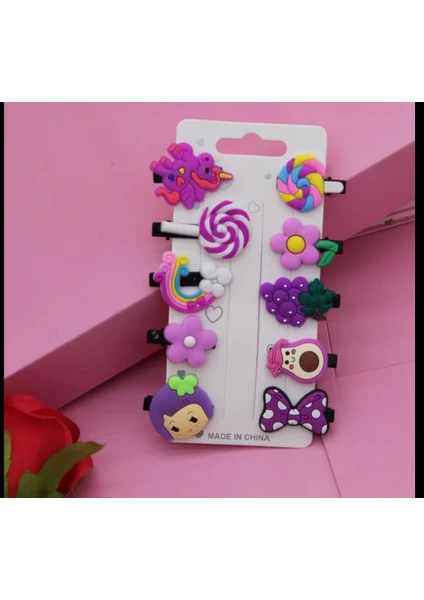 Uras Desing 10 Adet  Prenses Sevimli Kore Moda Set Toka/ Saç  / Aksesuar / Saç Bağları /unicorn