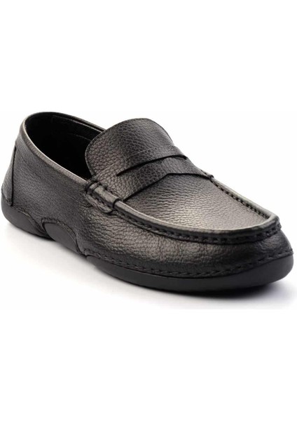 Siyah Floter Hakiki Deri Erkek Loafer Ayakkabı E01395223540