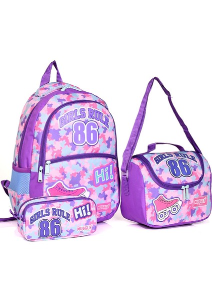 MU 6788 Girls Rule Okul Sırt Çantası 3'lü Set