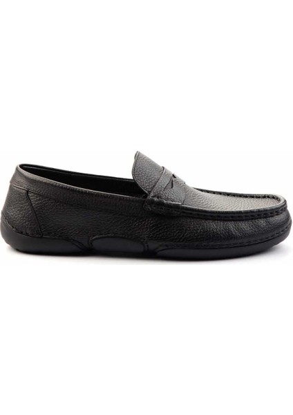 Siyah Floter Hakiki Deri Erkek Loafer Ayakkabı E01395223540