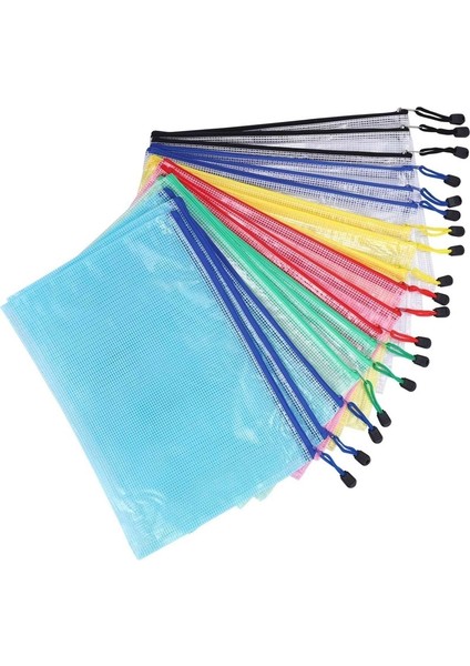 18 Adet Plastik Hasır Zip Belge Tutucu, Okul Için Mektup Boyutu Su Geçirmez Belge Kılıfı, Sanat ve El Sanatları Organize Depolama (Yurt Dışından)