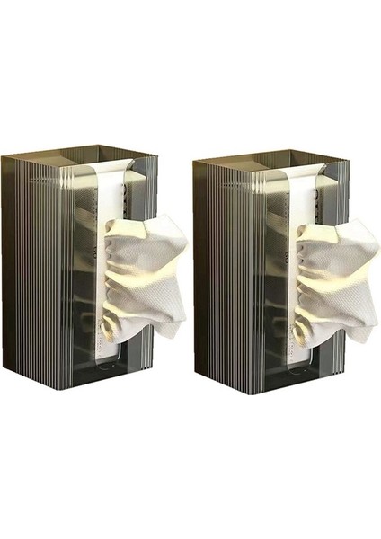 2 Adet Yumruksuz Doku Kutusu Duvara Monte Kağıt Havlu Peçete Saklama Kutusu Banyo Tuvalet Mutfak Doku Tutucu (Yurt Dışından)
