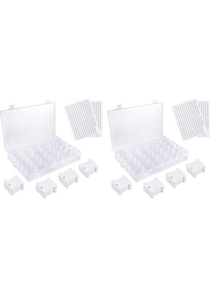 2X36 Izgaralar Plastik Nakış Ipi Organizatör Kutusu ve 100 Ipi Bobinleri ve 4 Adet Ipi Numarası Çıkartmalar Dikiş Depolama Için (Yurt Dışından)