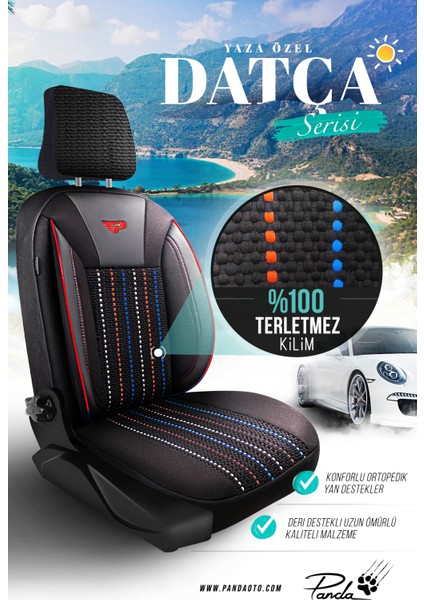 Panda Datça Serisi Kilim Kumaş Oto Koltuk Kılıfı - Tam Set fiyatları