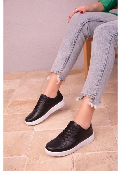 Kadın Günlük Siyah-Beyaz Sneaker Spor Ayakkabı
