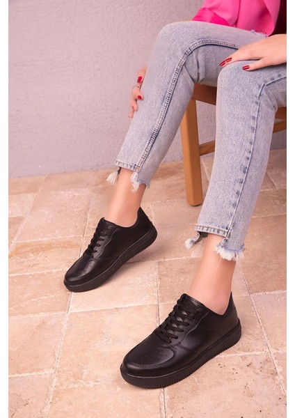 Kadın Günlük Siyah Sneaker Spor Ayakkabı