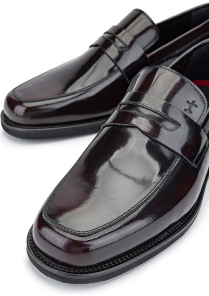 Erkek Deri Bordo Loafer Ayakkabı 183 29901 Erk Ayk Y24 Bordo Acma