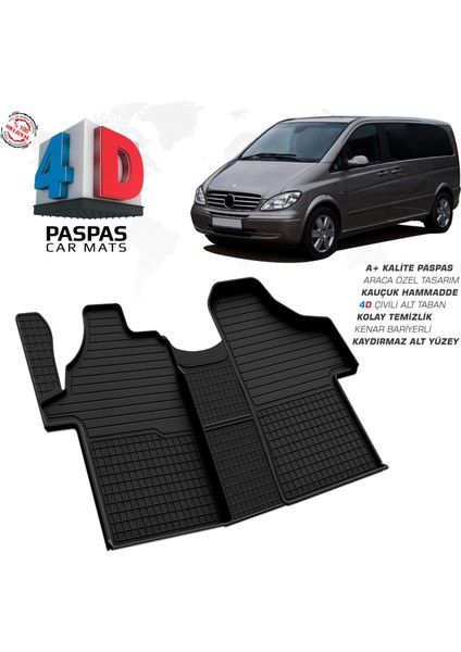 Mercedes Vito W639 Ferrous 4d Havuzlu Kauçuk Paspas 2004 2014