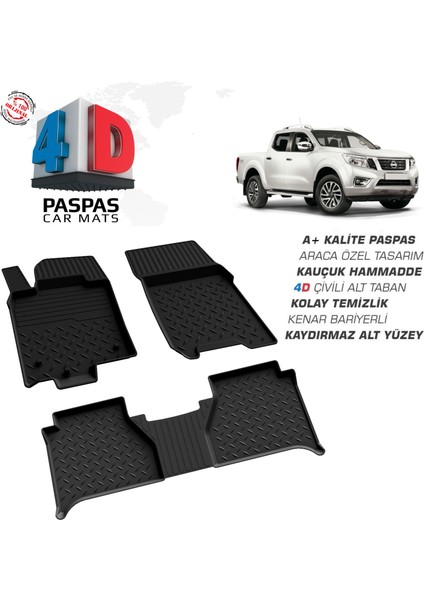 RK Carshop Nissan Navara 4  Ferrous 4d Havuzlu Kauçuk Paspas 2014 ve Üstü