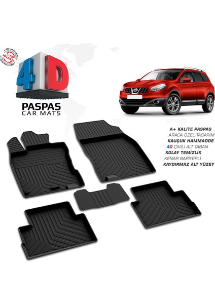 Nissan Qashqai 1 Ferrous 4d Havuzlu Kauçuk Paspas 2007-2014