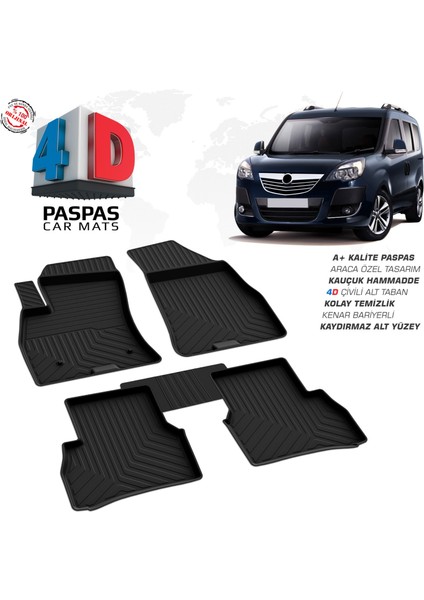 Opel Combo D Ferrous 4d Havuzlu Kauçuk Paspas 2010 2019