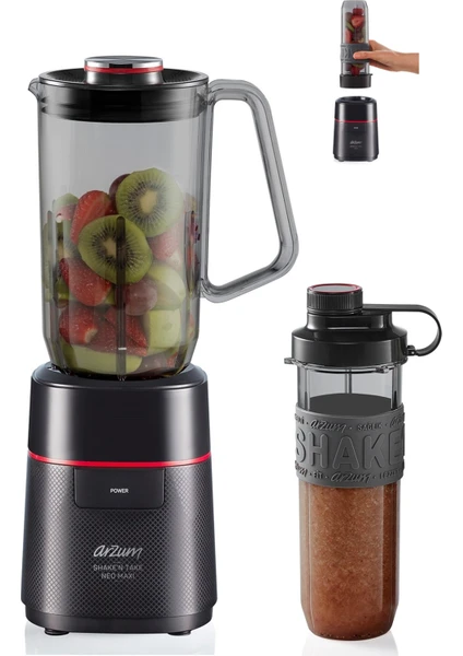 AR1174 Shake'n Take Neo Maxi Kişisel Smoothie Sürahi Blender – Siyah