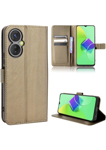 Tecno Spark 9 Pro Kapak Kart Tutucu Kickstand Manyetik Cüzdan Için Kılıf (Yurt Dışından)