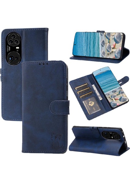 Cüzdan Kılıf Için Huawei P50 Pro Tüm Yuvarlak Koruma Kickstand Manyetik (Yurt Dışından)