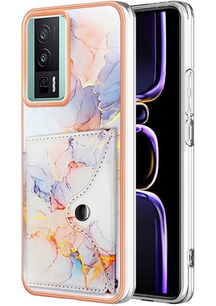 Xiaomi Poco F5 Pro 5g Yumuşak Tpu Tampon Mermer Ince Cüzdan Kartı (Yurt Dışından)