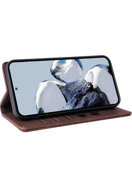 Xiaomi 12T Flip Kapak Için Flip Case Darbeye Deri Kılıf Cüzdan Basit (Yurt Dışından) modelleri