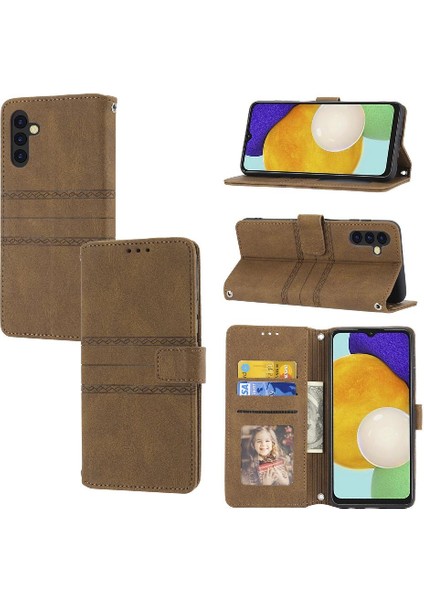 Samsung Galaxy A24 4g Için Flip Case Darbeye Koruyucu Cüzdan Kılıf Pu (Yurt Dışından)