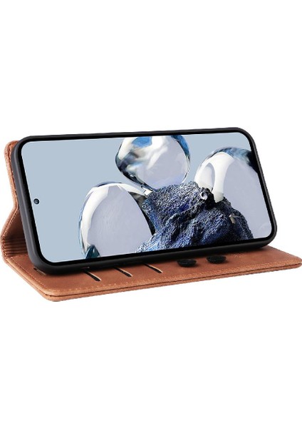 Xiaomi 12T Flip Kapak Için Flip Case Darbeye Deri Kılıf Cüzdan Basit (Yurt Dışından) modelleri