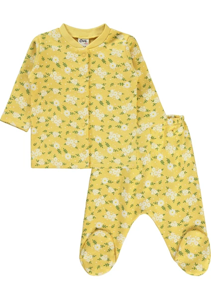 Civil Baby Kız Bebek Pijama Takımı 1-6 Ay Hardal