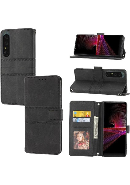 Sony Xperia 1 V Pu Deri Cüzdan Kılıf Için Flip Case Manyetik Kapatma (Yurt Dışından)