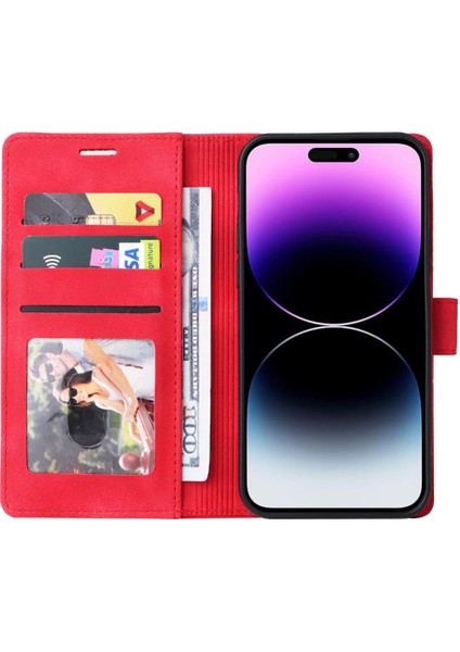 Iphone 14 Için Flip Case Pro Max Kapak Çevirin Cüzdan Darbeye Deri Kılıf (Yurt Dışından)