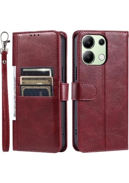 Xiaomi Redmi Not 13 Için Flip Case 4g Cüzdan Kickstand 6 Kart Yuvaları Pu (Yurt Dışından)