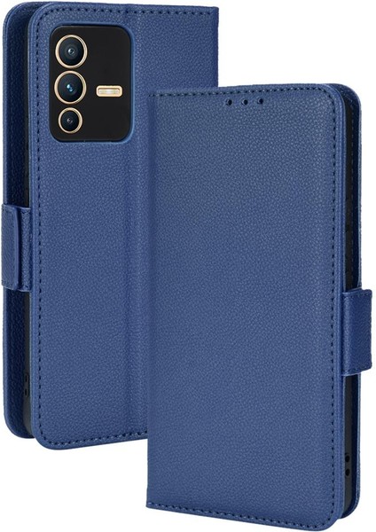 Vivo V23 5g Için Kılıf Manyetik Pu Deri Cüzdan Kart Yuvaları Tutucu Yan (Yurt Dışından)