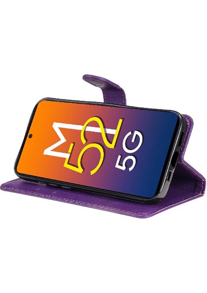 Samsung Galaxy M52 5g Için Flip Case Kart Yuvası ile Yüksek Kaliteli Deri (Yurt Dışından)