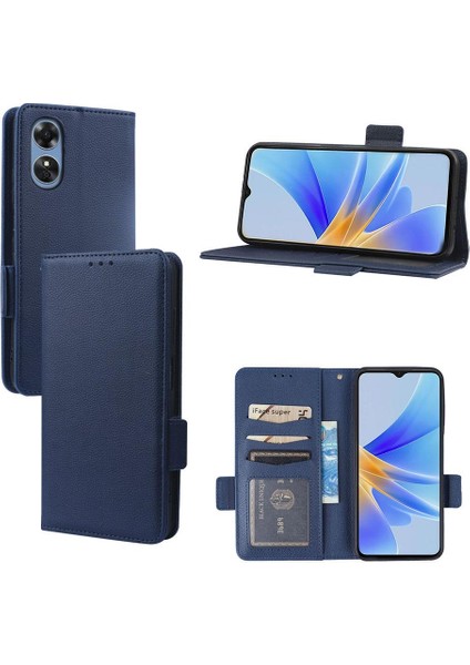 Oppo A17/A17K Manyetik Cüzdan Kart Yuvaları Için Kılıf Tutucu Pu Deri Yan (Yurt Dışından)