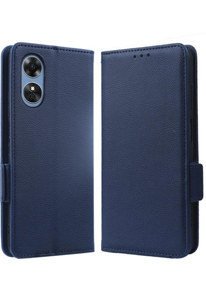 Oppo A17/A17K Manyetik Cüzdan Kart Yuvaları Için Kılıf Tutucu Pu Deri Yan (Yurt Dışından)
