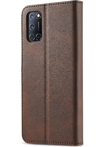 Oppo A54 4g Için Tutucu Kart Yuvaları ile Cüzdan Buzağı Doku Flip Case (Yurt Dışından)