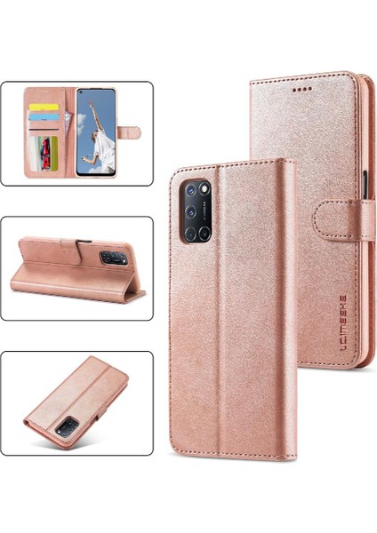 Oppo A54 4g Için Tutucu Kart Yuvaları ile Cüzdan Buzağı Doku Flip Case (Yurt Dışından)