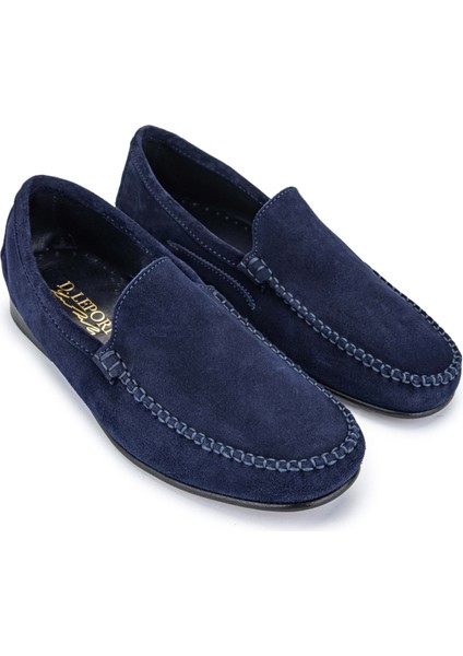 D. Lepori  Erkek  Deri Lacivert Süet Loafer Ayakkabı 1018 01 Erk Ayk Y24 Blu Suede