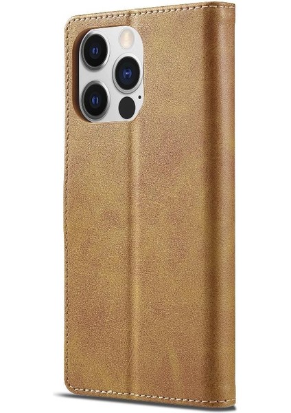 Tutucu ile iphone 15 Pro Max Buzağı Doku Yatay Flip Case (Yurt Dışından)