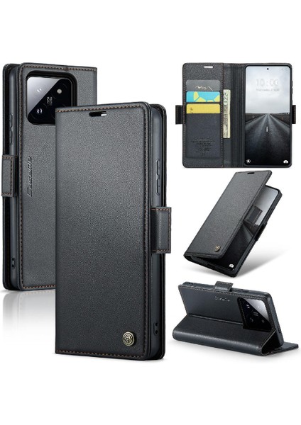Xiaomi 14 Pro Darbeye Durumda Cüzdan Durumda Kickstand Anti (Yurt Dışından)