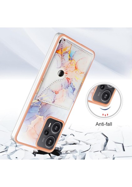 Colorful Shop Xiaomi Poco F5 5g Kart Yuvaları Mermer Yumuşak Tpu Tampon Ince Cüzdan (Yurt Dışından)