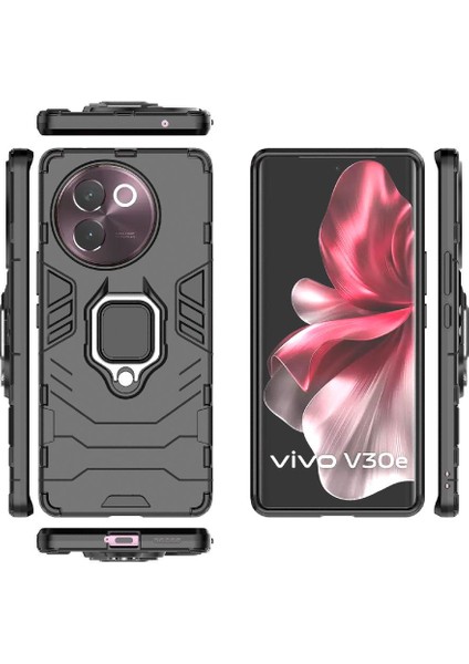 Vivo V30E 5g Için Kılıf 360&DEG; Dönen Halka Darbeye Kapak Askeri Damla (Yurt Dışından)
