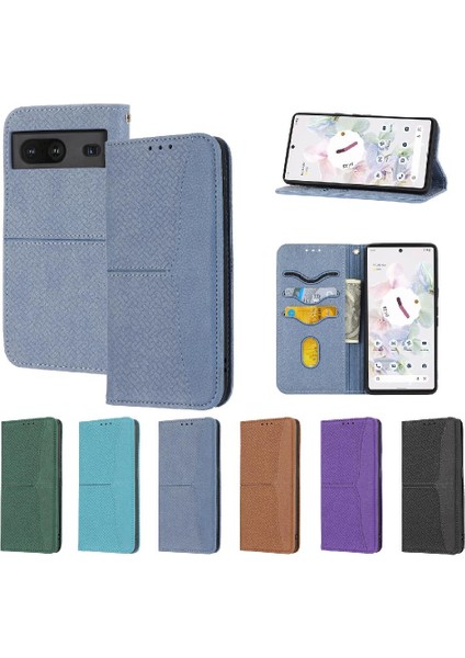 Google Piksel 8A Için Kılıf Pu Deri Kapak Flip Folio Kitap Kredi Kartı El (Yurt Dışından)