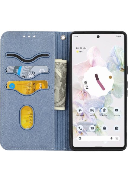 Google Piksel 8A Için Kılıf Pu Deri Kapak Flip Folio Kitap Kredi Kartı El (Yurt Dışından)