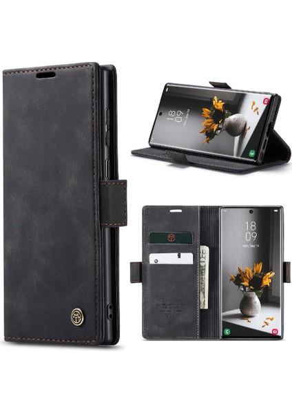 Samsung Galaxy S23 Ultra Kılıf Için Flip Case Kart Yuvası Kickstand Flip Folio (Yurt Dışından)