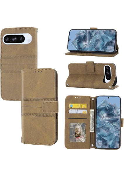 Google Piksel 9 5g Için Flip Case Pu Deri Manyetik Kapatma Darbeye (Yurt Dışından)