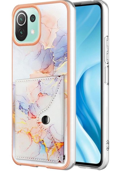 Xiaomi 11 Lite Kart Yuvaları Yumuşak Tpu Tampon Mermer Ince Cüzdan (Yurt Dışından)