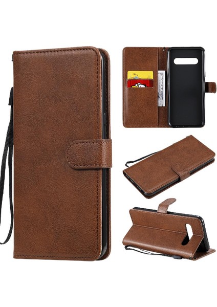 Lg V60 Klasik Düz Renk Iş Cüzdan Telefon Kılıfı Için Flip Case ile (Yurt Dışından)